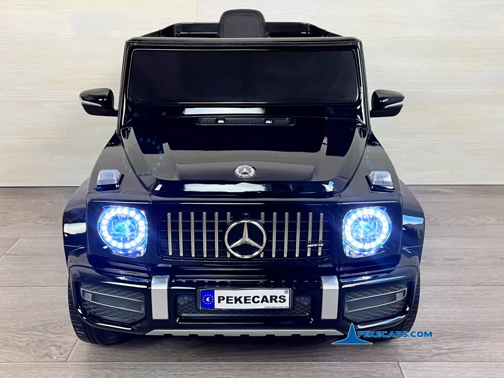 coches electricos niños mercedes g63 negro metalizado vista frente luces