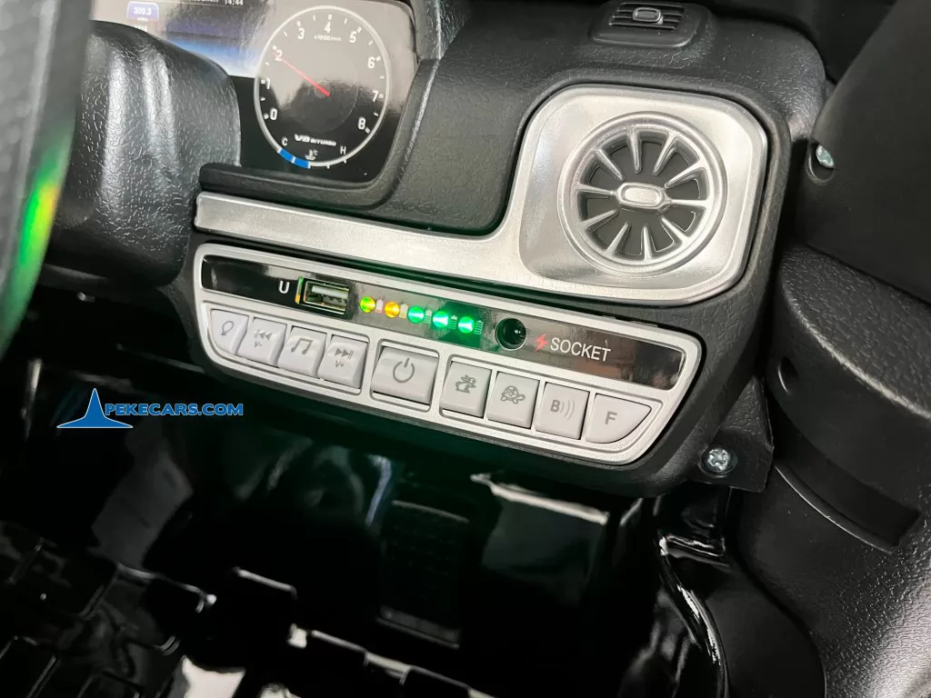 mercedes g63 negro metalizado coche electrico niños detalle botonera