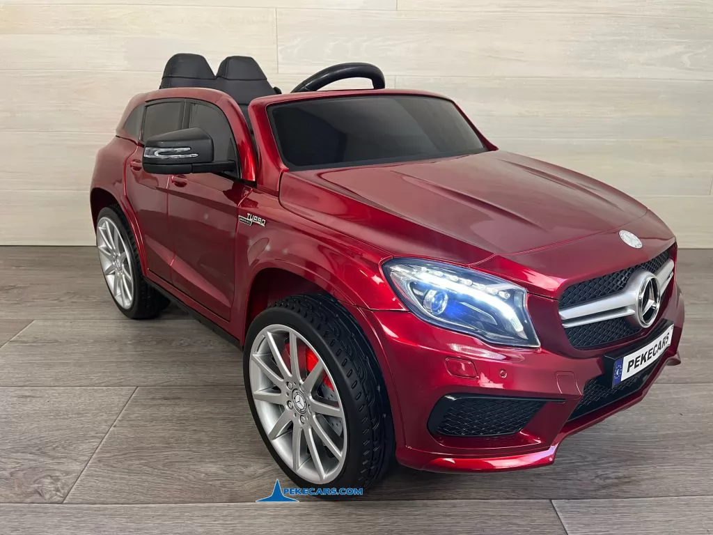 Coche eléctrico para niños mercedes AMG GLA45 Rojo Metalizado frente izquierdo