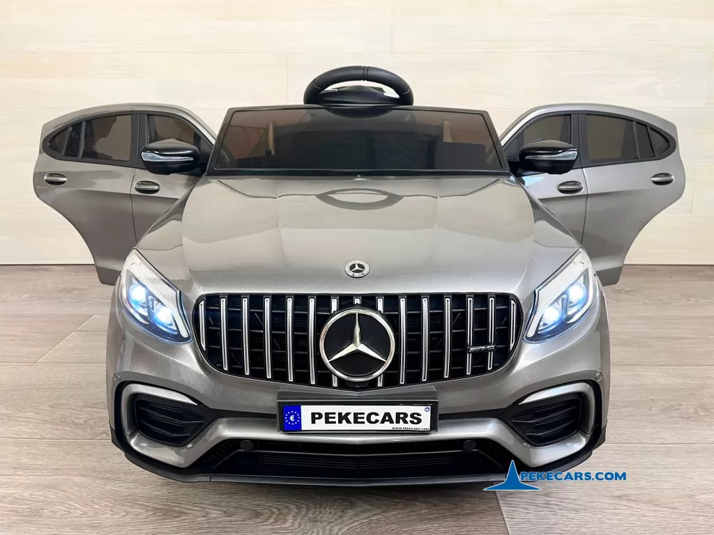 coches electricos para niños mercedes glc 63s mp4 gris metalizado vista frontal puertas