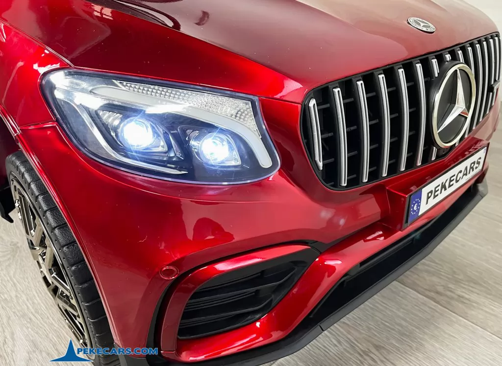 mercedes glc 63s mp4 rojo metalizado coches para niños luces frontales