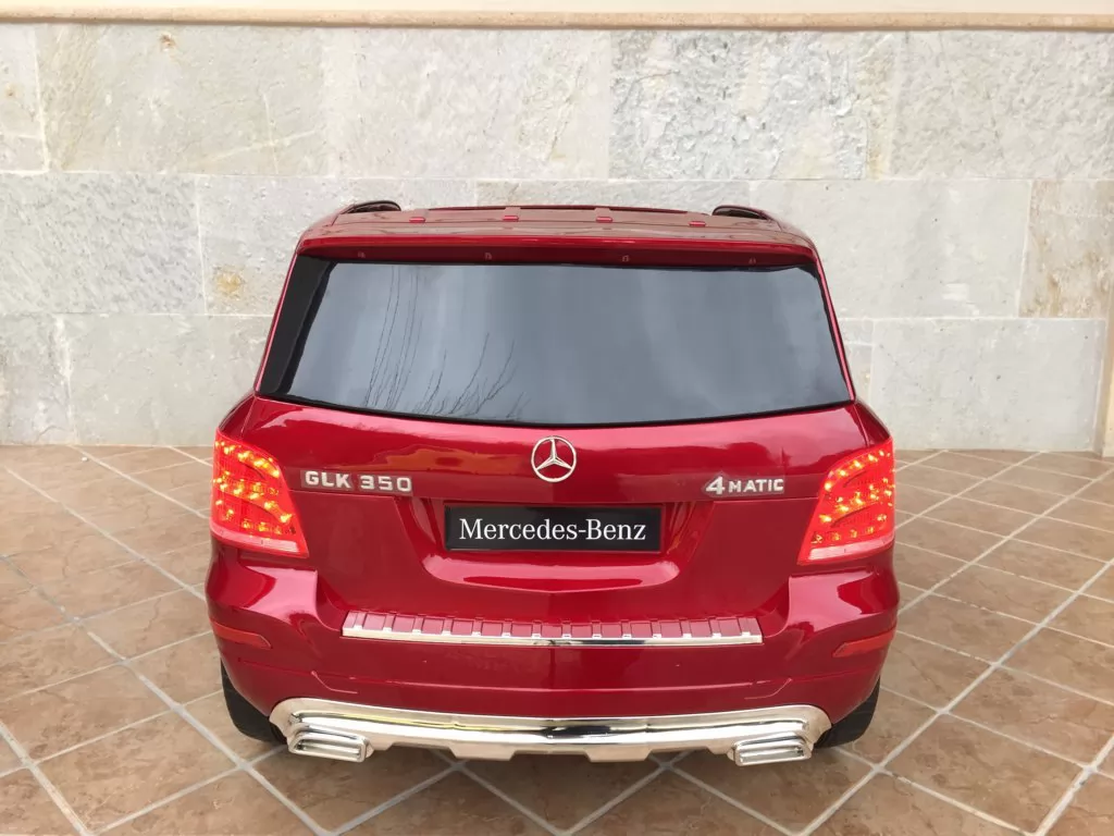 Coche electrico infantil Mercedes GLK-350 Rojo Metalizado vista trasera