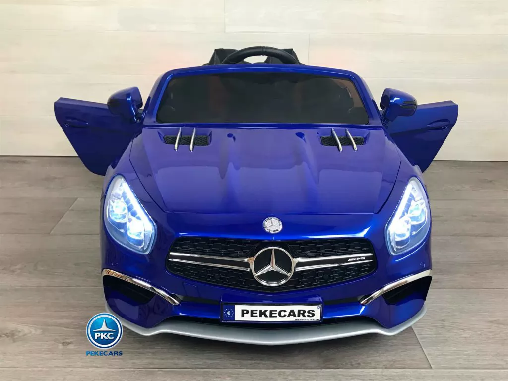 Coche electrico para niños Mercedes SL65 con MP4 Azul Metalizado
