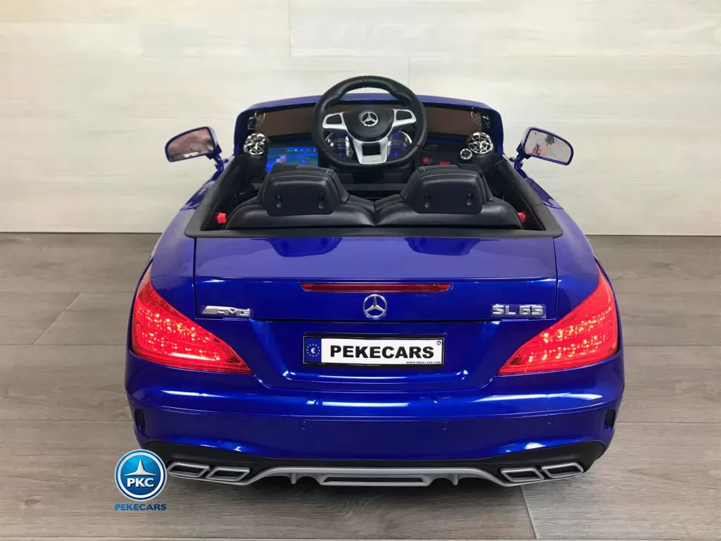 Coche electrico para niños Mercedes SL65 con MP4 Azul Metalizado