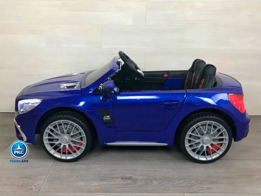 Coche electrico para niños Mercedes SL65 con MP4 Azul Metalizado