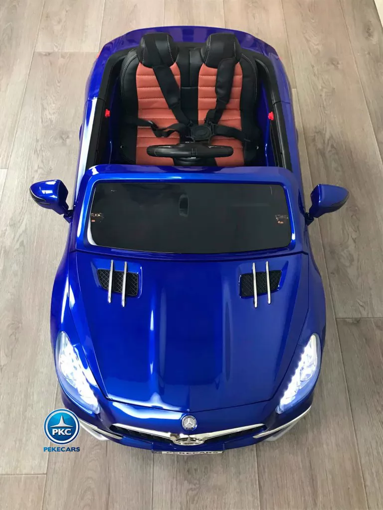 Coche electrico para niños Mercedes SL65 con MP4 Azul Metalizado