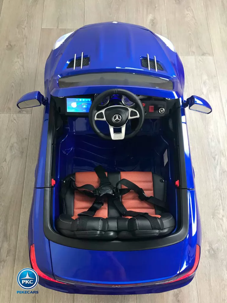 Coche electrico para niños Mercedes SL65 con MP4 Azul Metalizado