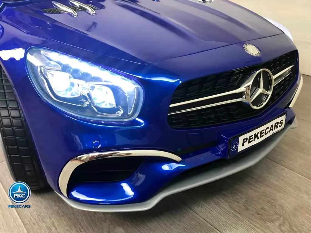 Coche electrico para niños Mercedes SL65 con MP4 Azul Metalizado