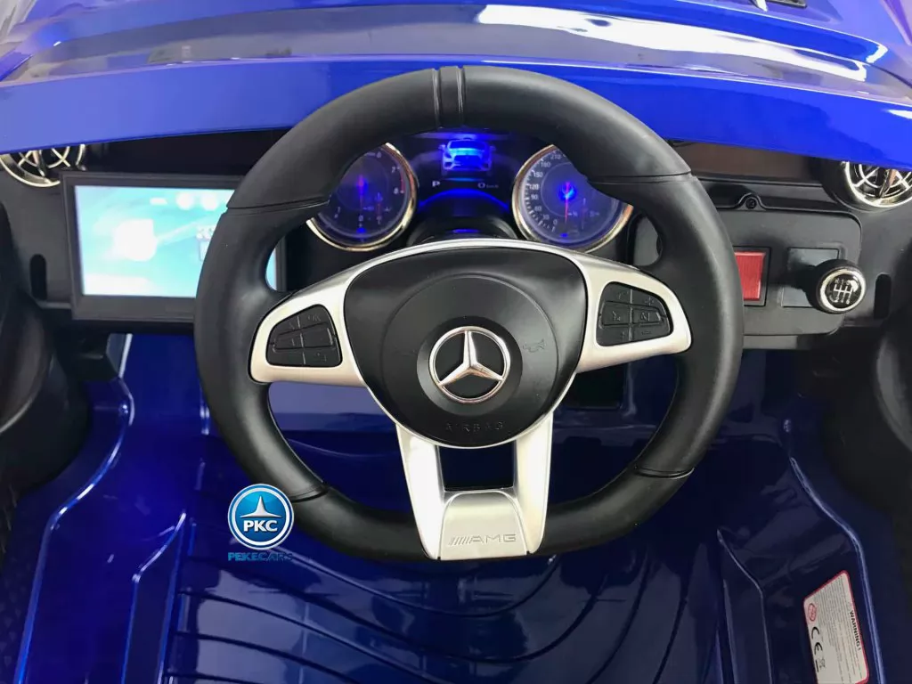Coche electrico para niños Mercedes SL65 con MP4 Azul Metalizado