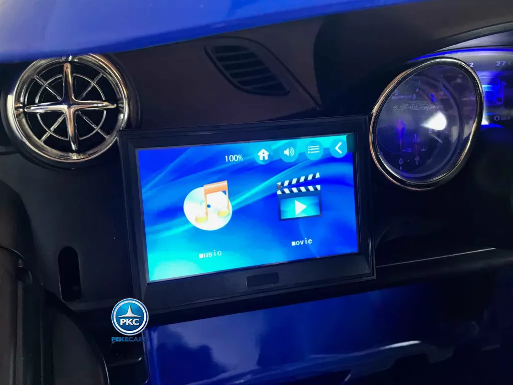 Coche electrico para niños Mercedes SL65 con MP4 Azul Metalizado