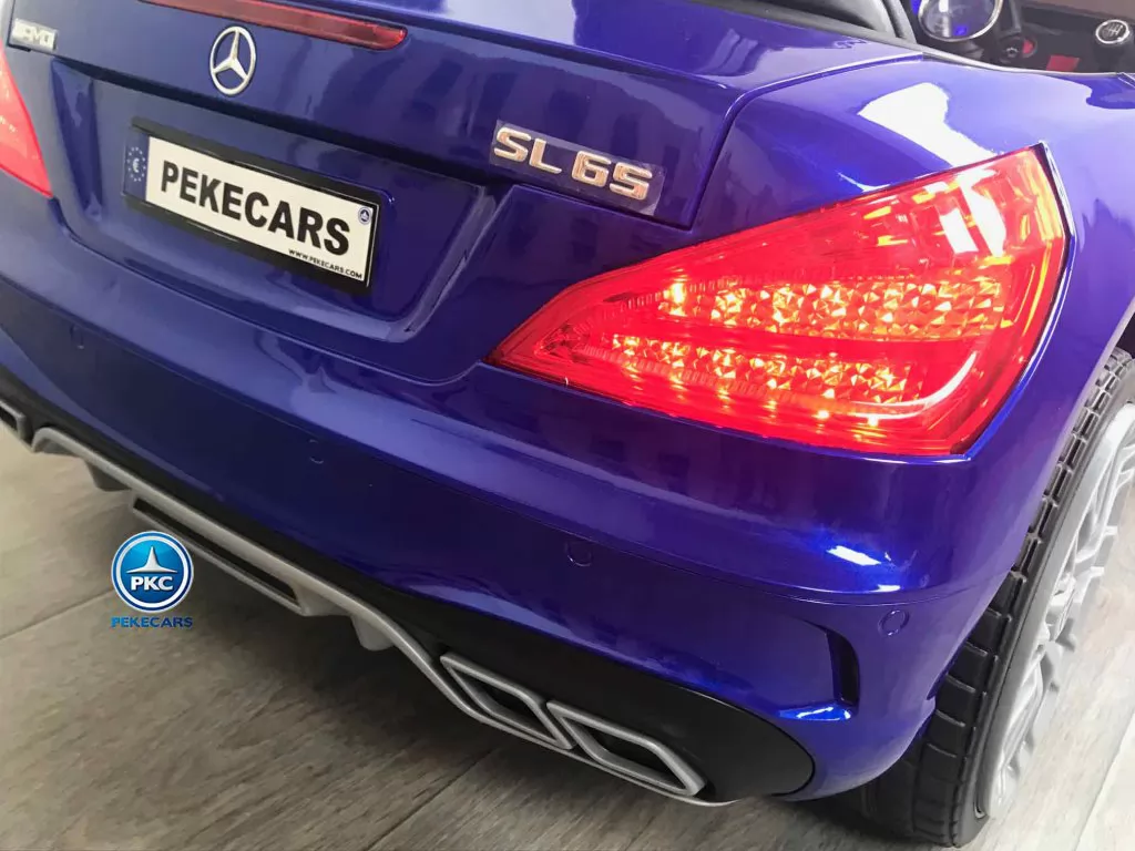 Coche electrico para niños Mercedes SL65 con MP4 Azul Metalizado