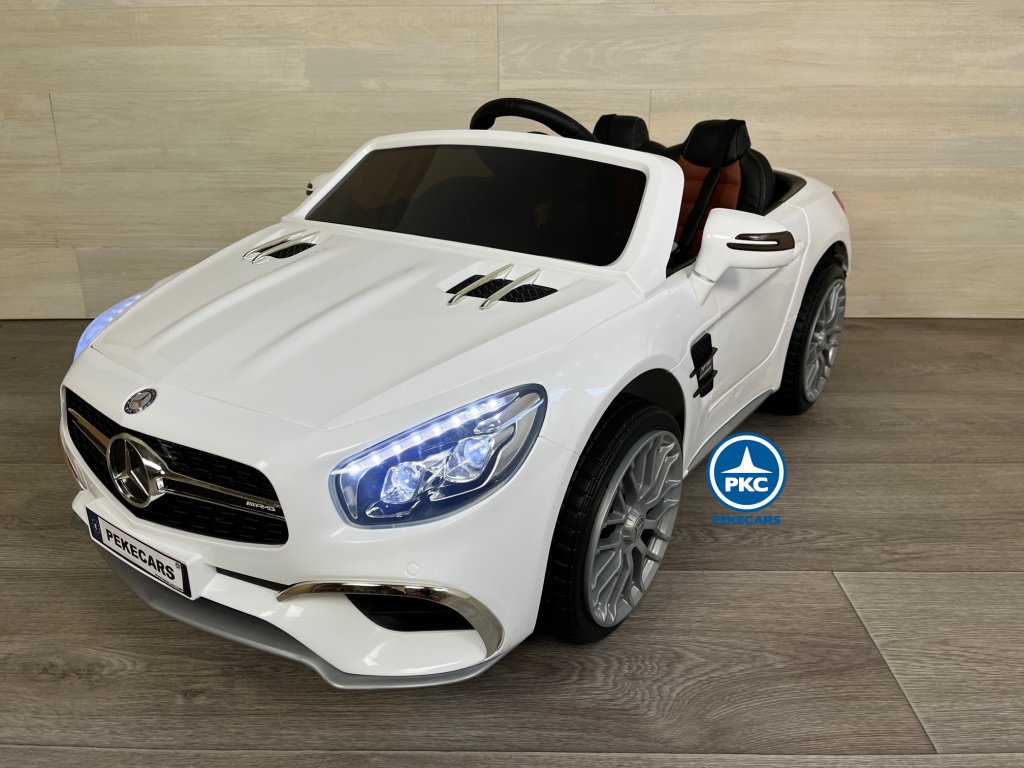 Coche electrico para niños Mercedes SL65 con MP4 Blanco vista principal