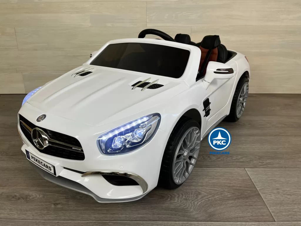 Coche electrico para niños Mercedes SL65 con MP4 Blanco vista principal