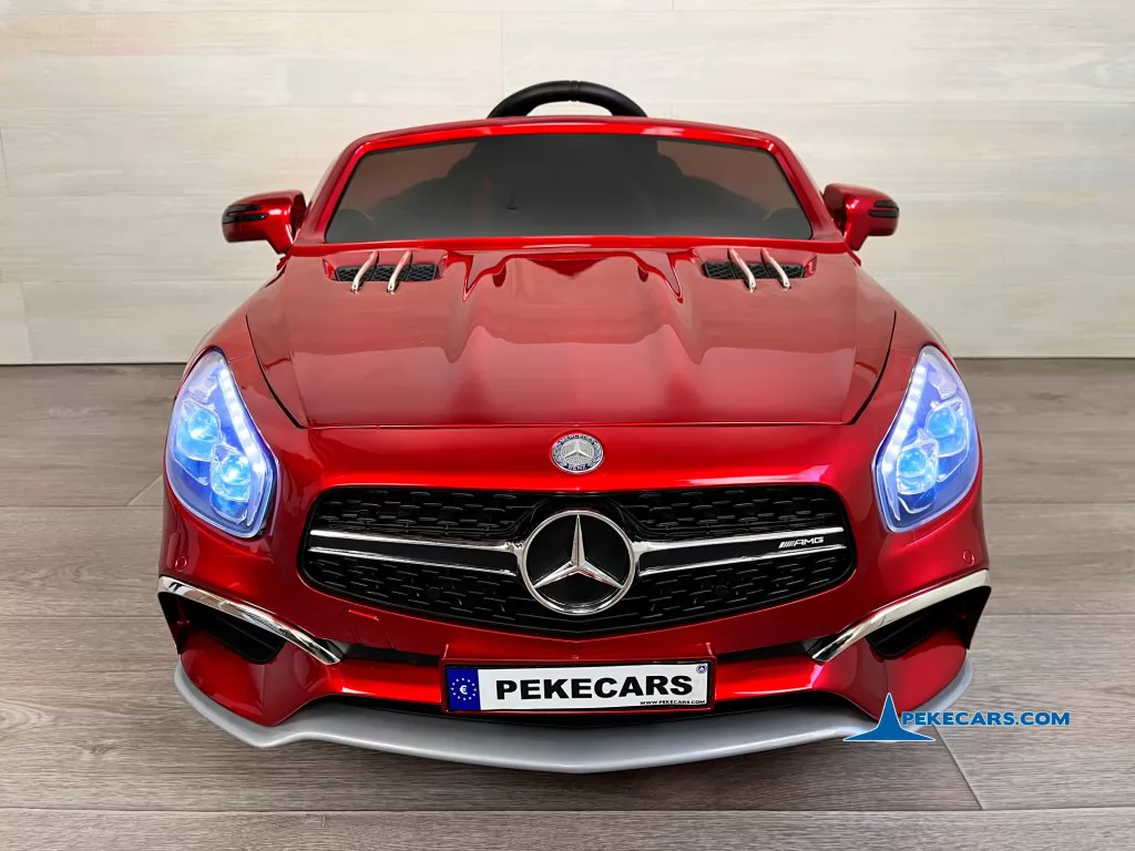 coches electricos para niños mercedes sl65 mp4 rojo metalizado luces frontales