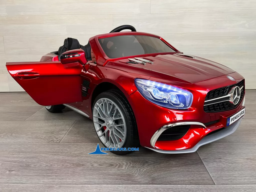 mercedes sl65 mp4 rojo metalizado coche electrico niños lateral puerta