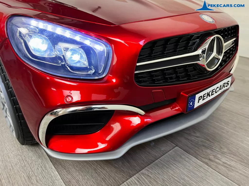 coche electrico niños mercedes sl65 mp4 rojo metalizado luces frontales
