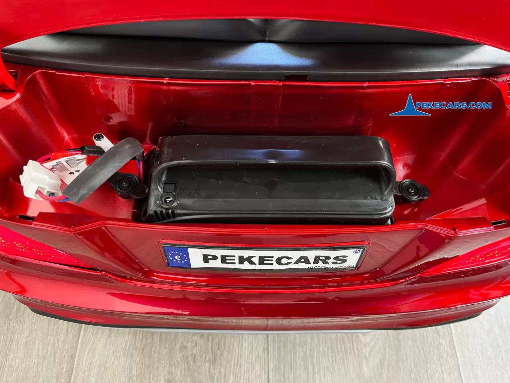 coches electricos para niños mercedes sl65 mp4 rojo metalizado maletero baterias