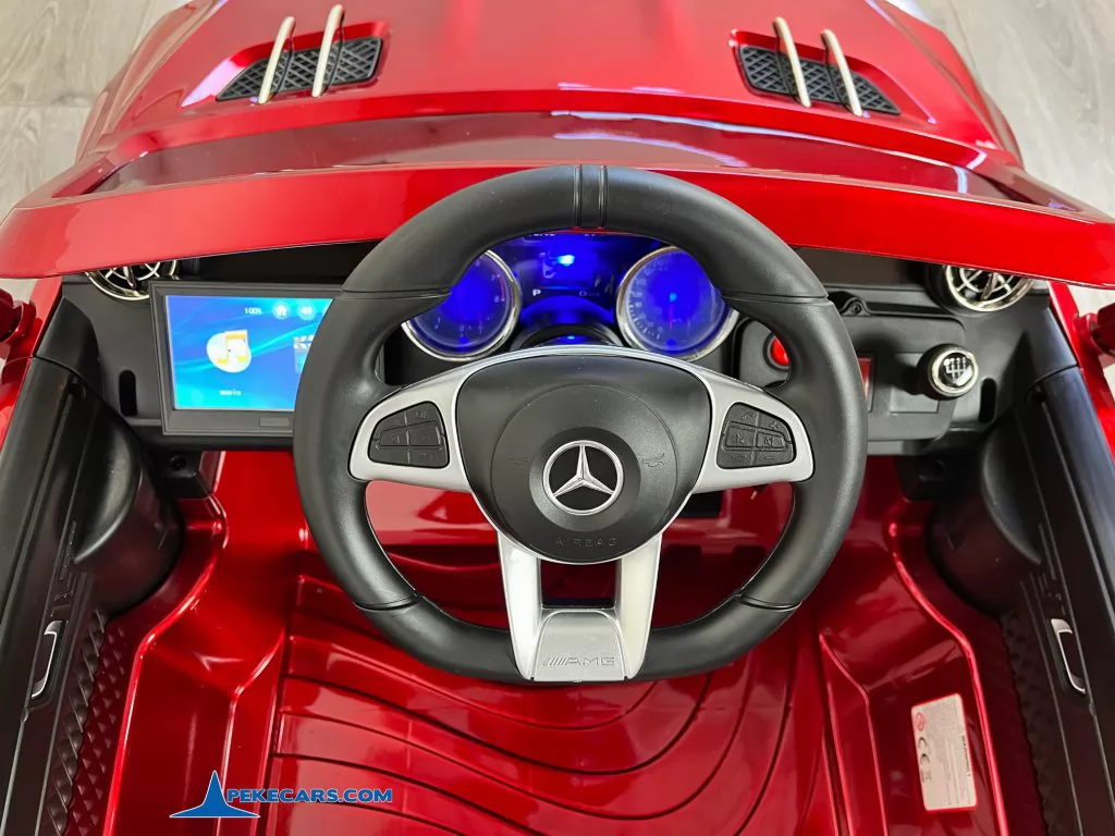 mercedes sl65 mp4 rojo metalizado coche electrico niños volante