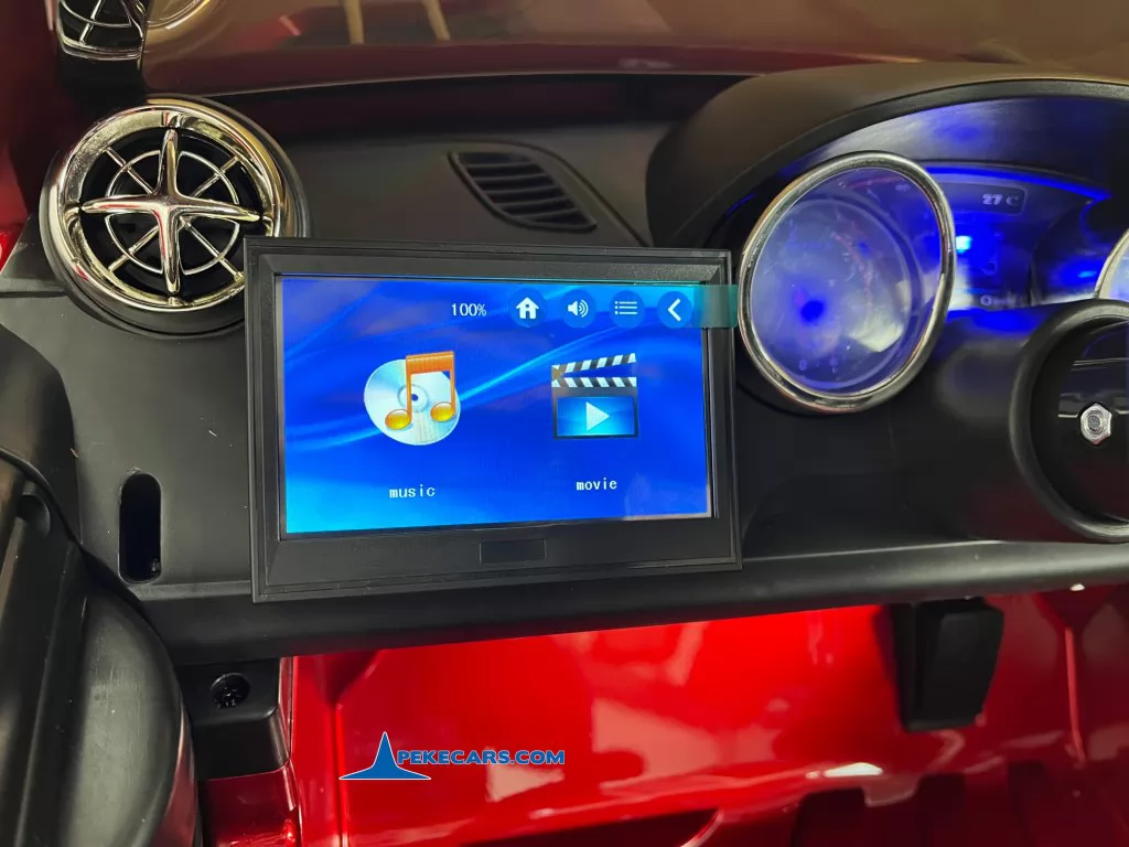 mercedes sl65 mp4 rojo metalizado coches electricos niños pantalla mp4