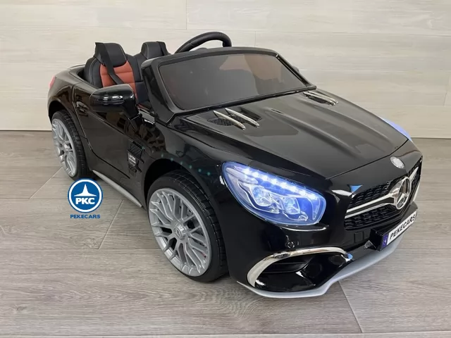 Coche eléctrico para niños Mercedes SL65 con MP4 Negro faros led