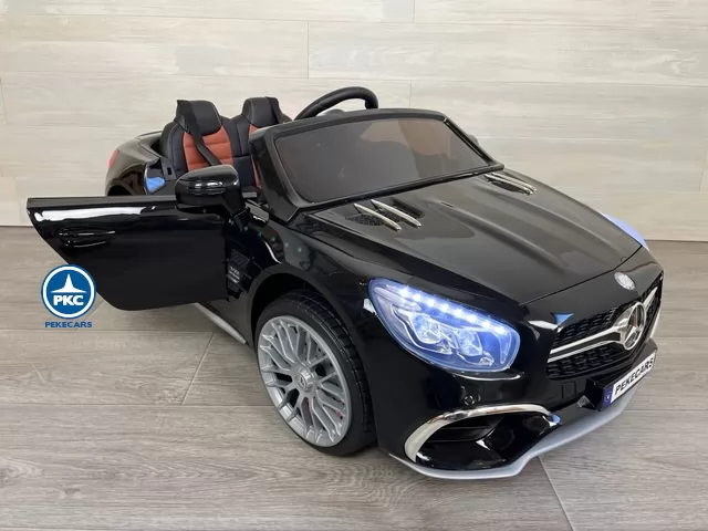 Coche eléctrico para niños Mercedes SL65 con MP4 Negro apertura de puertas