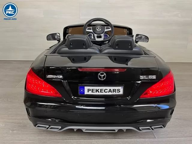 Coche eléctrico para niños Mercedes SL65 con MP4 Negro parte trasera