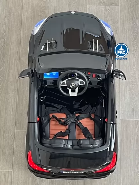Coche eléctrico para niños Mercedes SL65 con MP4 Negro asiento en polipiel