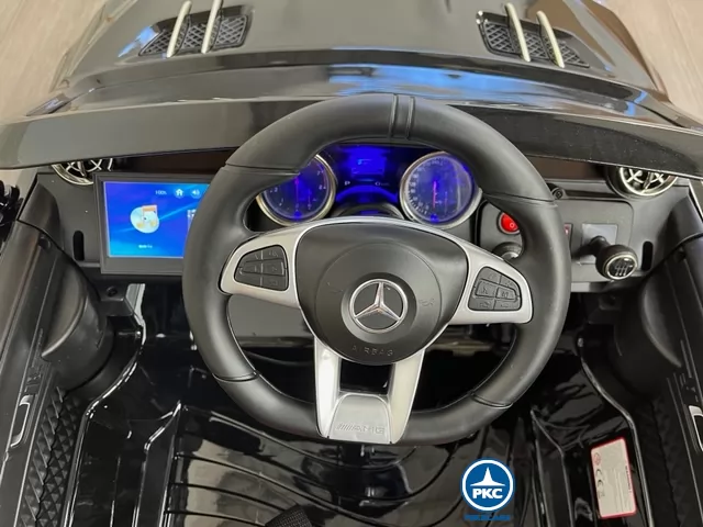 Coche eléctrico para niños Mercedes SL65 con MP4 Negro volante