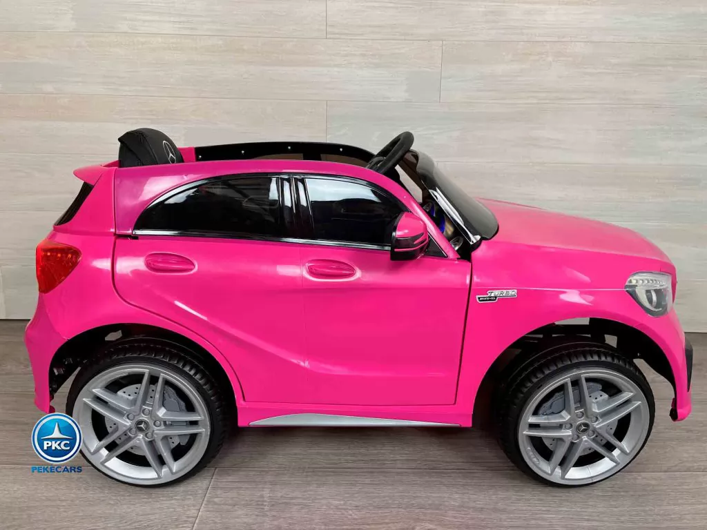 Coche electrico para niños mercedes a45 Rosa vista lateral