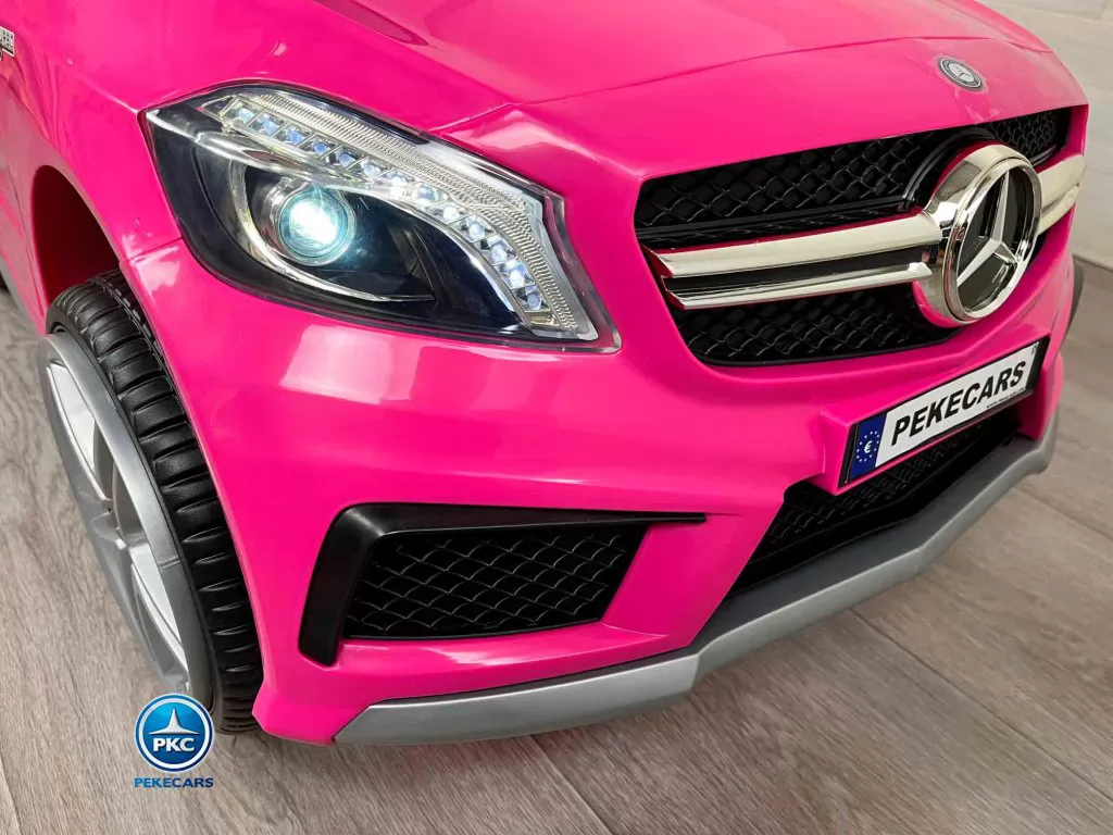 Coche electrico para niños mercedes a45 Rosa vista faro delantero