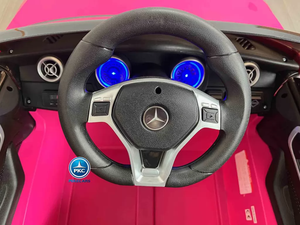 Coche electrico para niños mercedes a45 Rosa vista volante