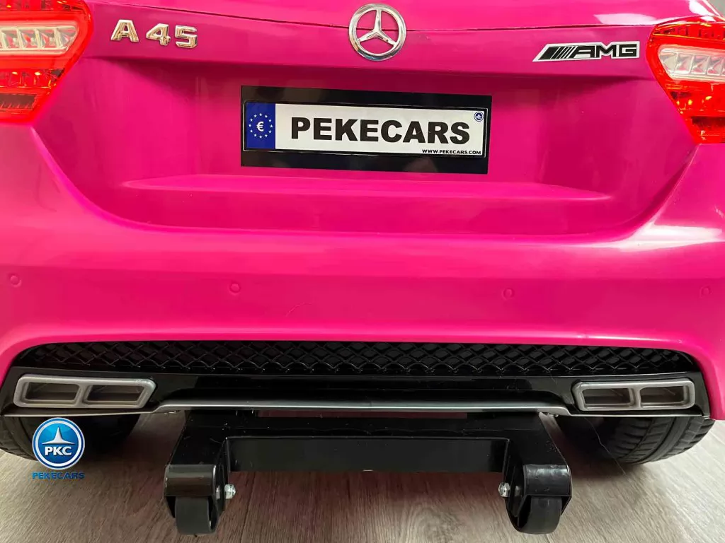 Coche electrico para niños mercedes a45 Rosa vista ruedines traseros para el asa de transporte