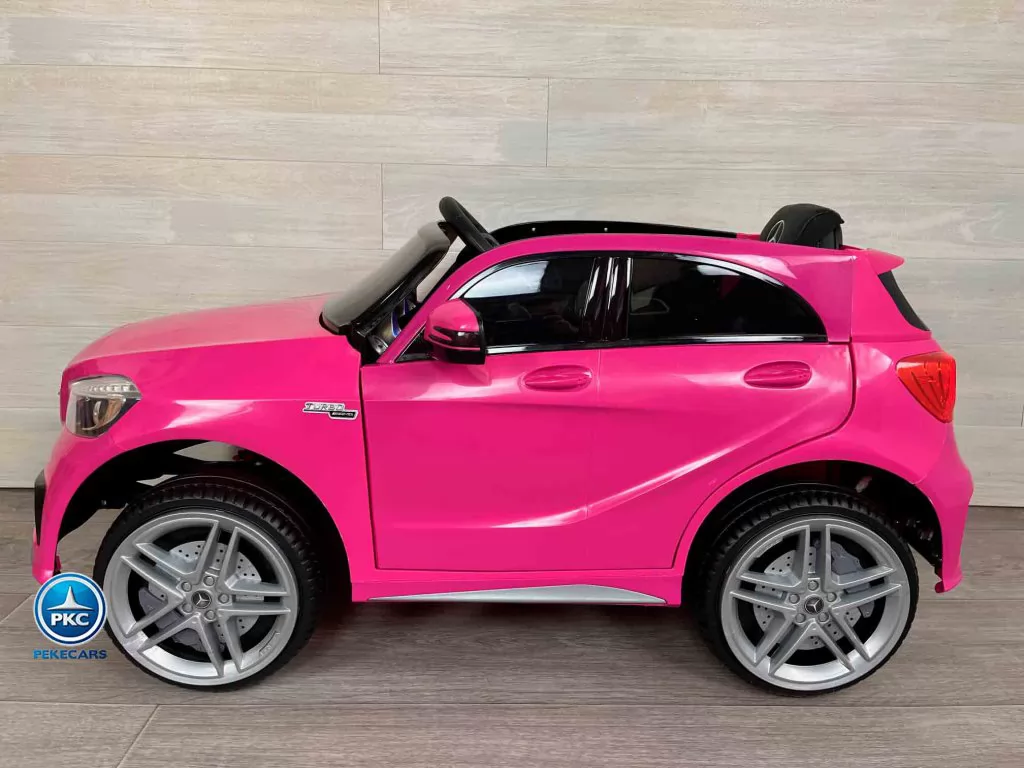 Coche electrico para niños mercedes a45 Rosa vista lateral