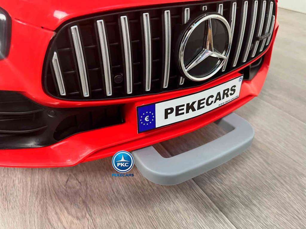 Coche electrico para niños Mercedes GTR 12V rojo vista asa de transporte