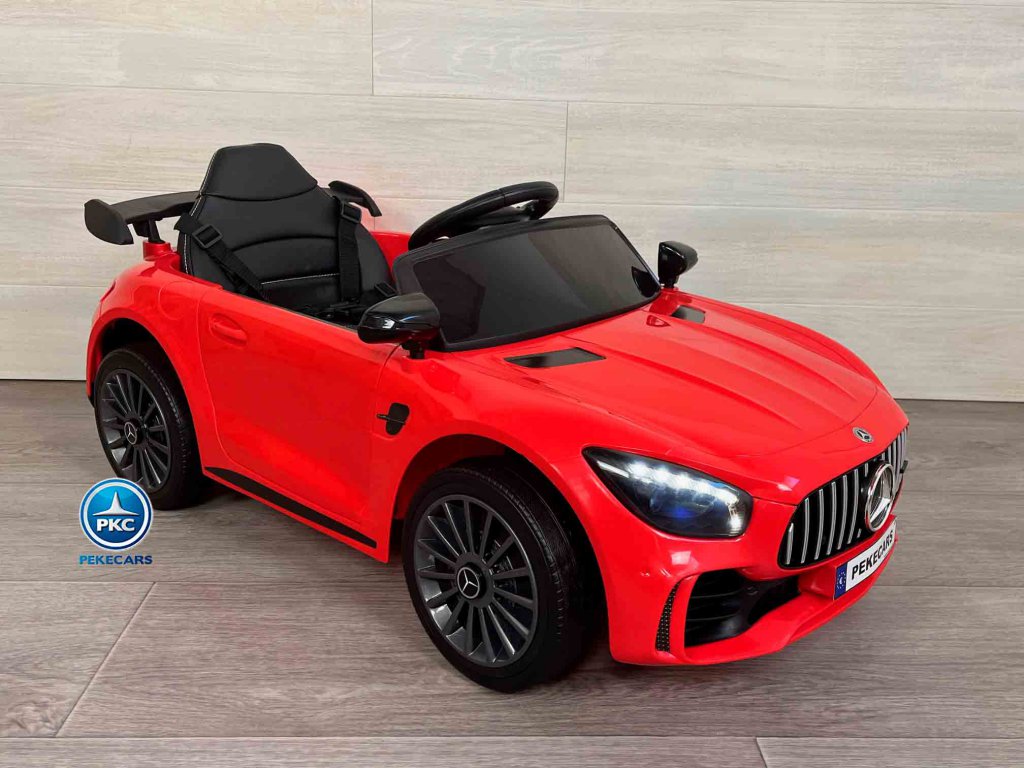 Coche electrico para niños Mercedes GTR 12V rojo vista de lado