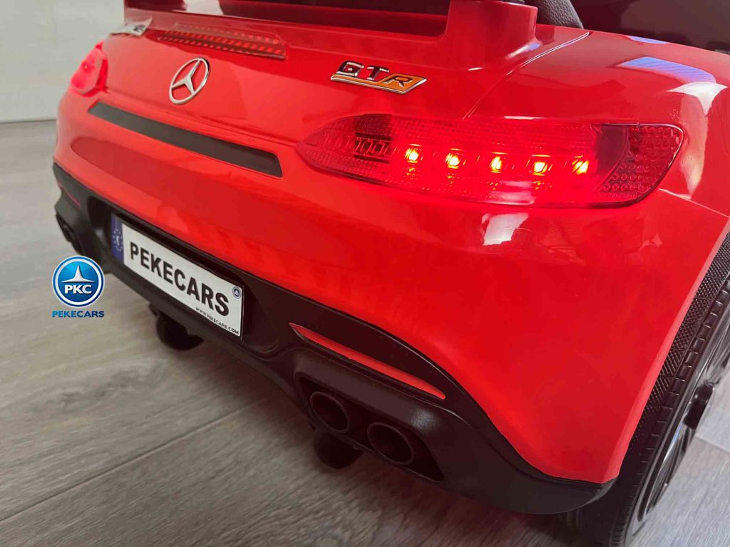 Coche electrico para niños Mercedes GTR 12V rojo vista faro trasero
