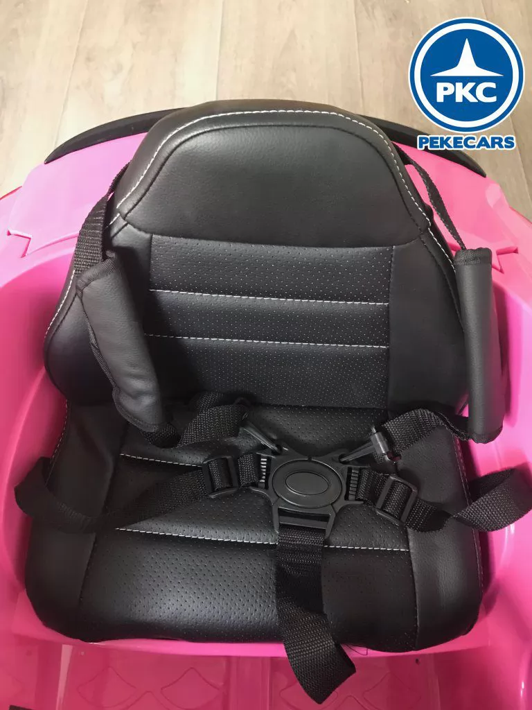 Coche eléctrico para niños Mercedes C63 Rosa vista asiento
