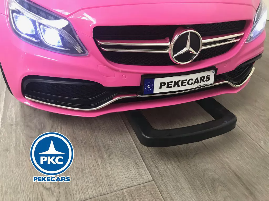 Coche eléctrico para niños Mercedes C63 Rosa vista asa