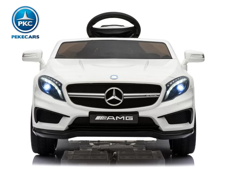 Coche eléctrico para niños mercedes GLA45 Blanco vista  frontal