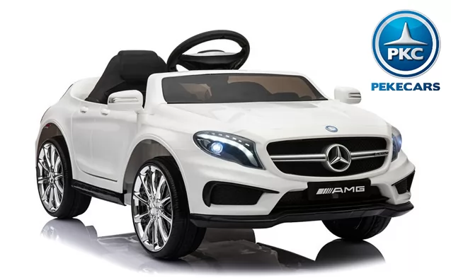 Coche eléctrico para niños mercedes GLA45 Blanco vista  3/4 derecha