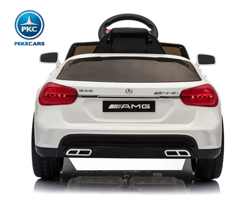 Coche eléctrico para niños mercedes GLA45 Blanco vista trasera