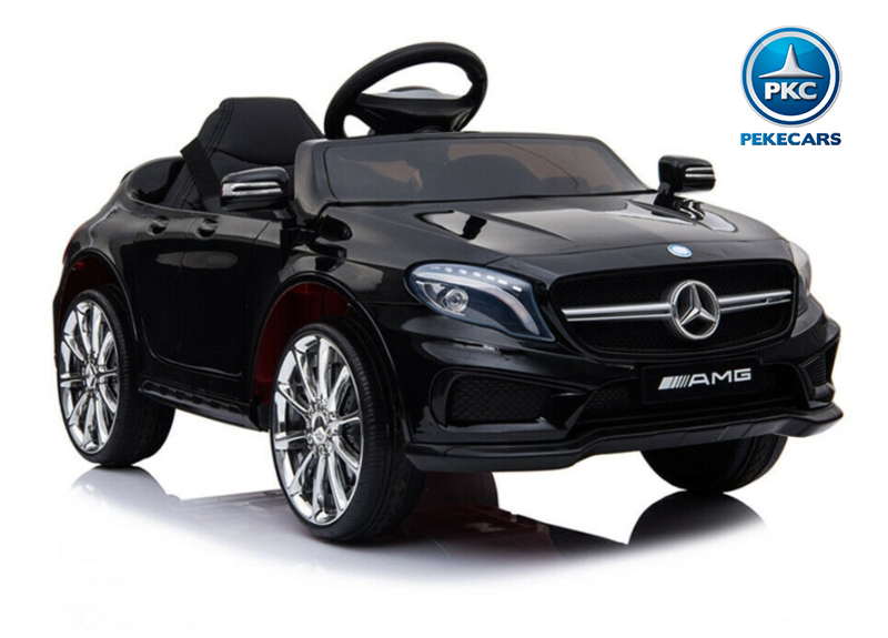 Coche eléctrico para niños mercedes GLA45 Negro metalizado vista 3/4