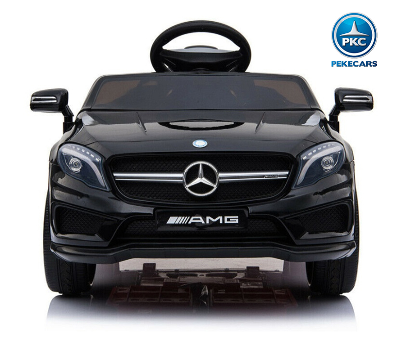 Coche eléctrico para niños mercedes GLA45 Negro metalizado vista frontal