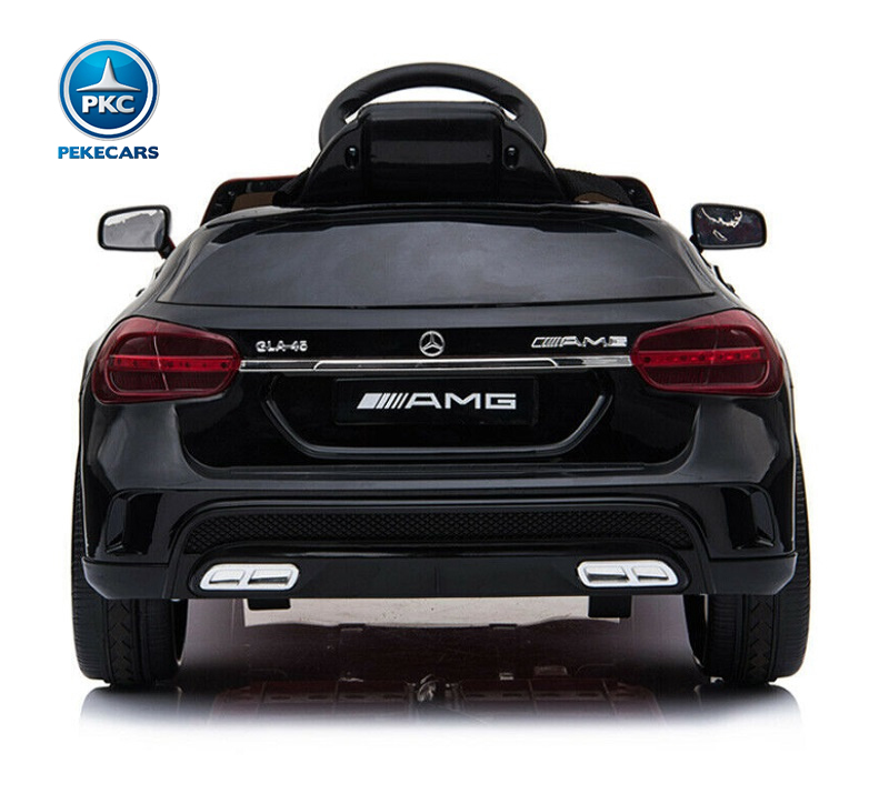 Coche eléctrico para niños mercedes GLA45 Negro metalizado vista trasera