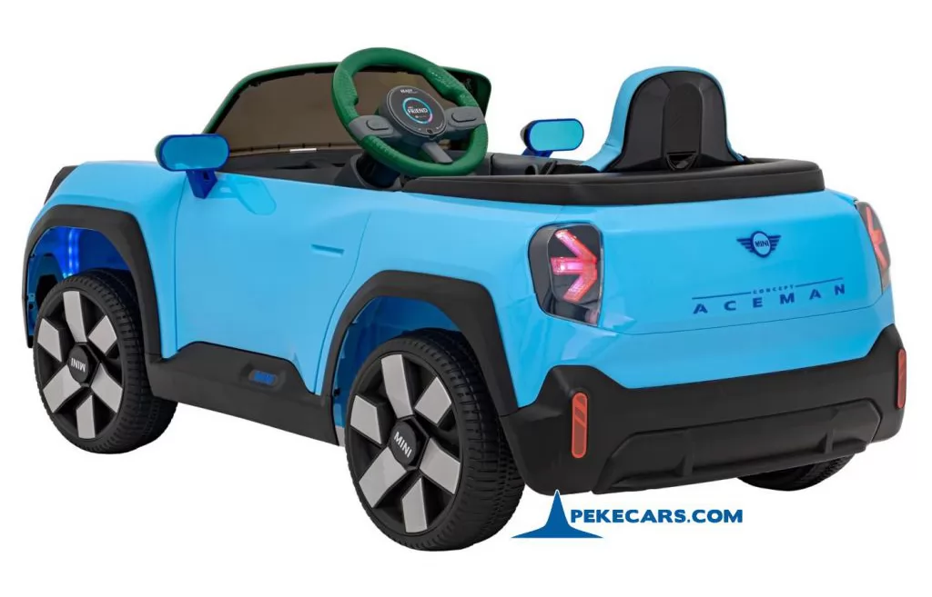 MINI ACEMAN 12V 2.4G Azul perspectiva trasera