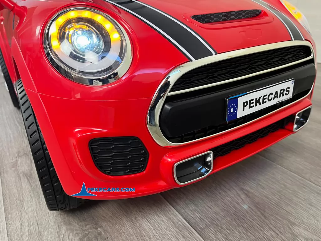 mini style rojo coches para niños detalle luces frontal