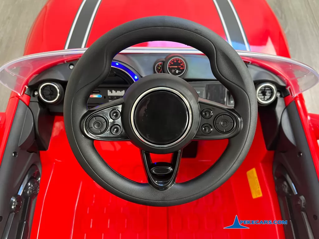 mini style rojo coches para niños volante