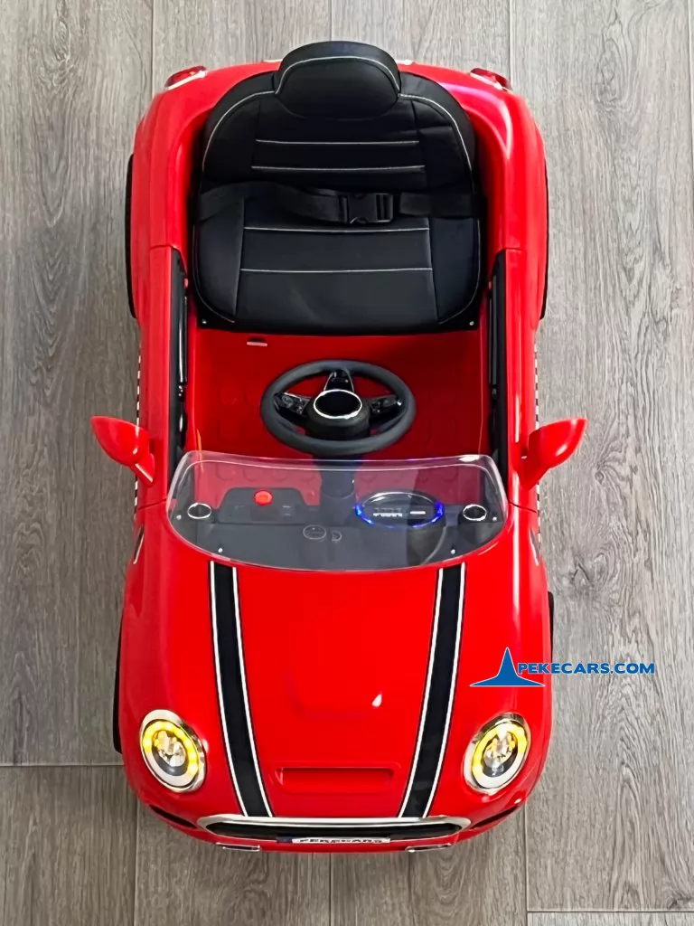 mini style rojo coches electricos niños vista arriba