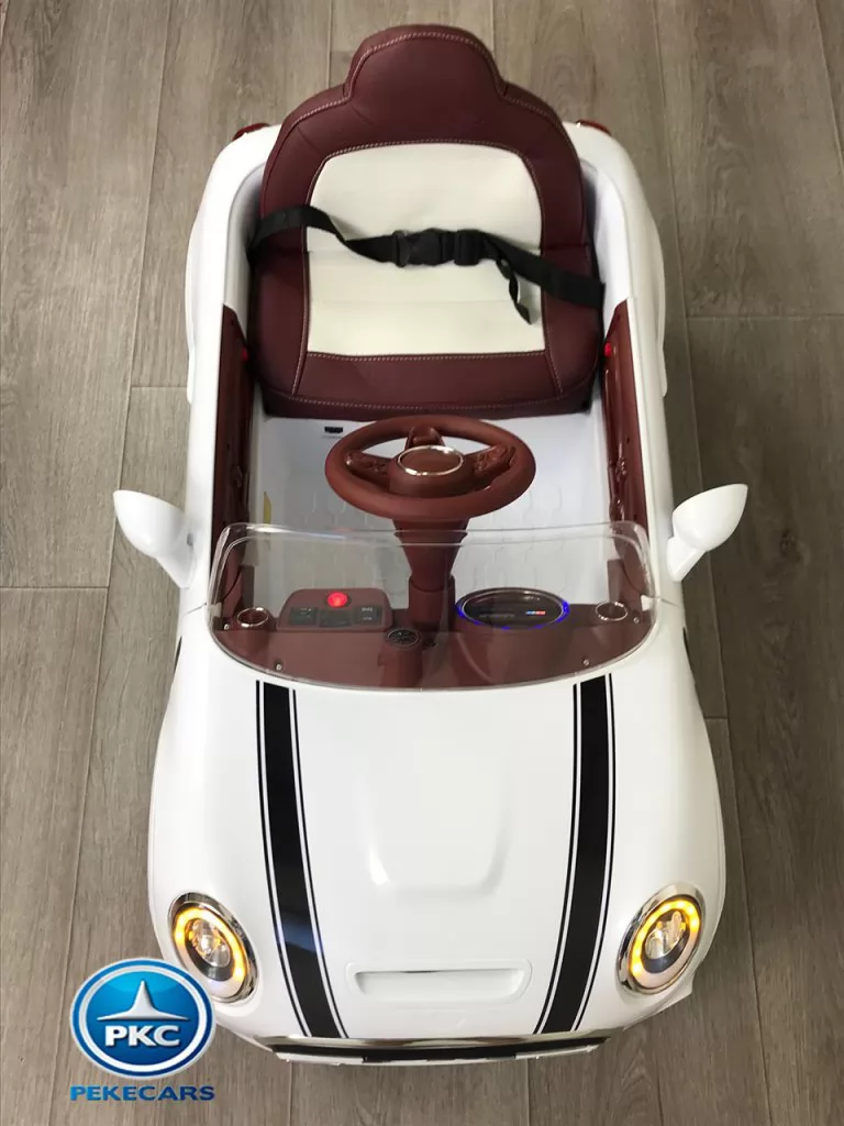 Coche eléctrico para niños Mini Style blanco vista arriba