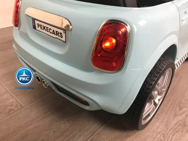 Coche electrico para niños Mini Style Azul vista faro trasero